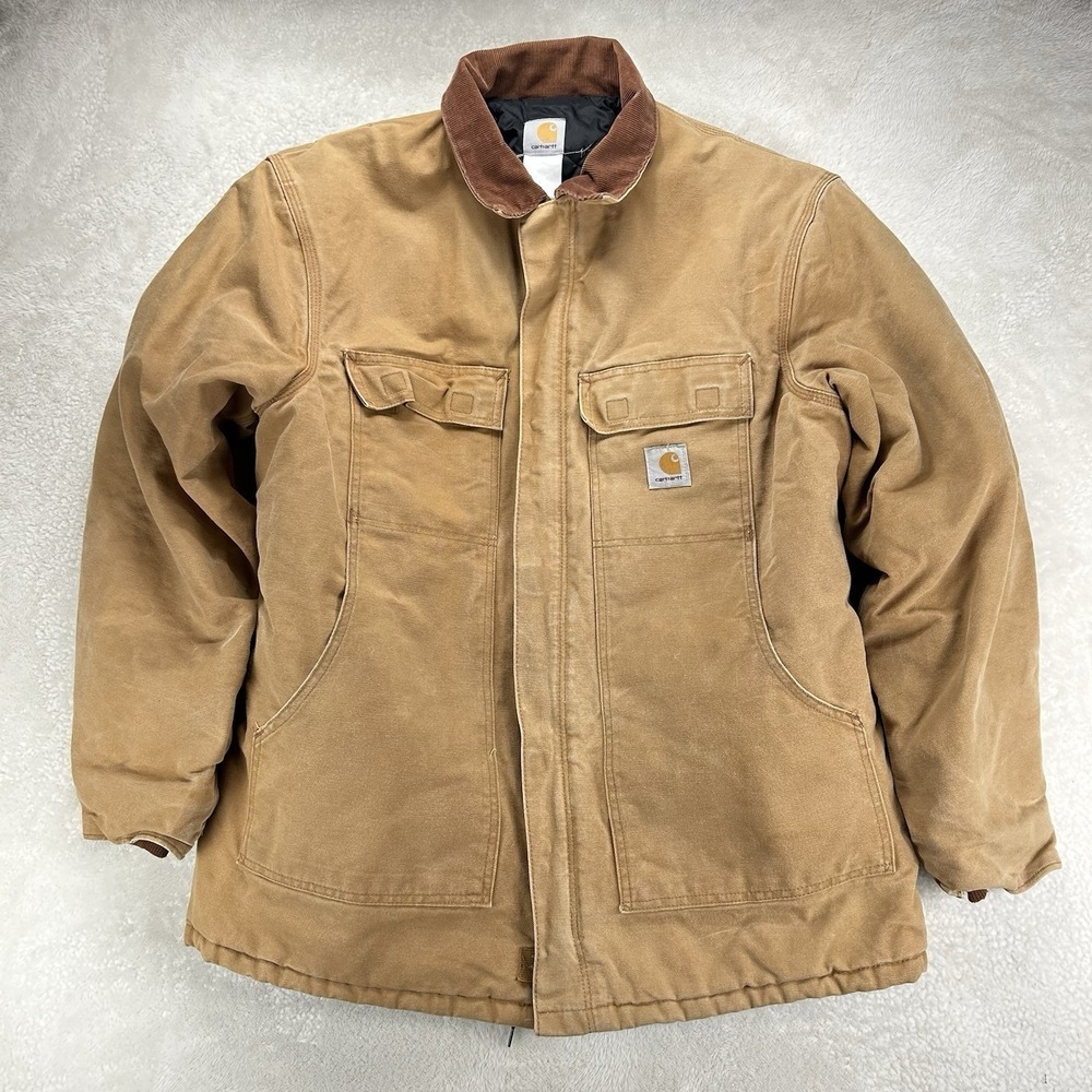 Vintage Carhartt Sandstone Duck Traditional Artic Quilt Lined Coat No Tag "Read"